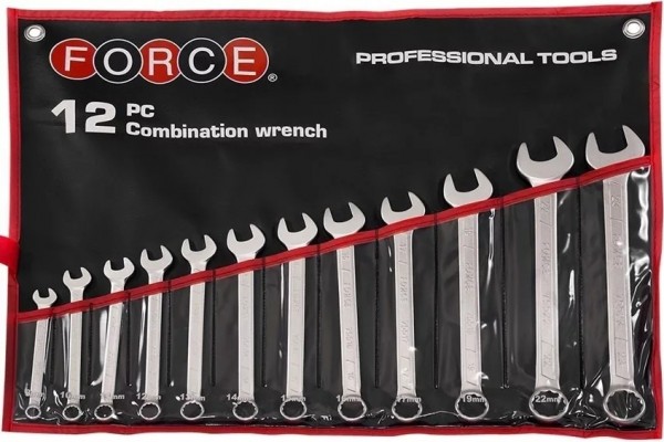  комбинированных ключей FORCE 5121C 12 пр. в свёртке - ы .